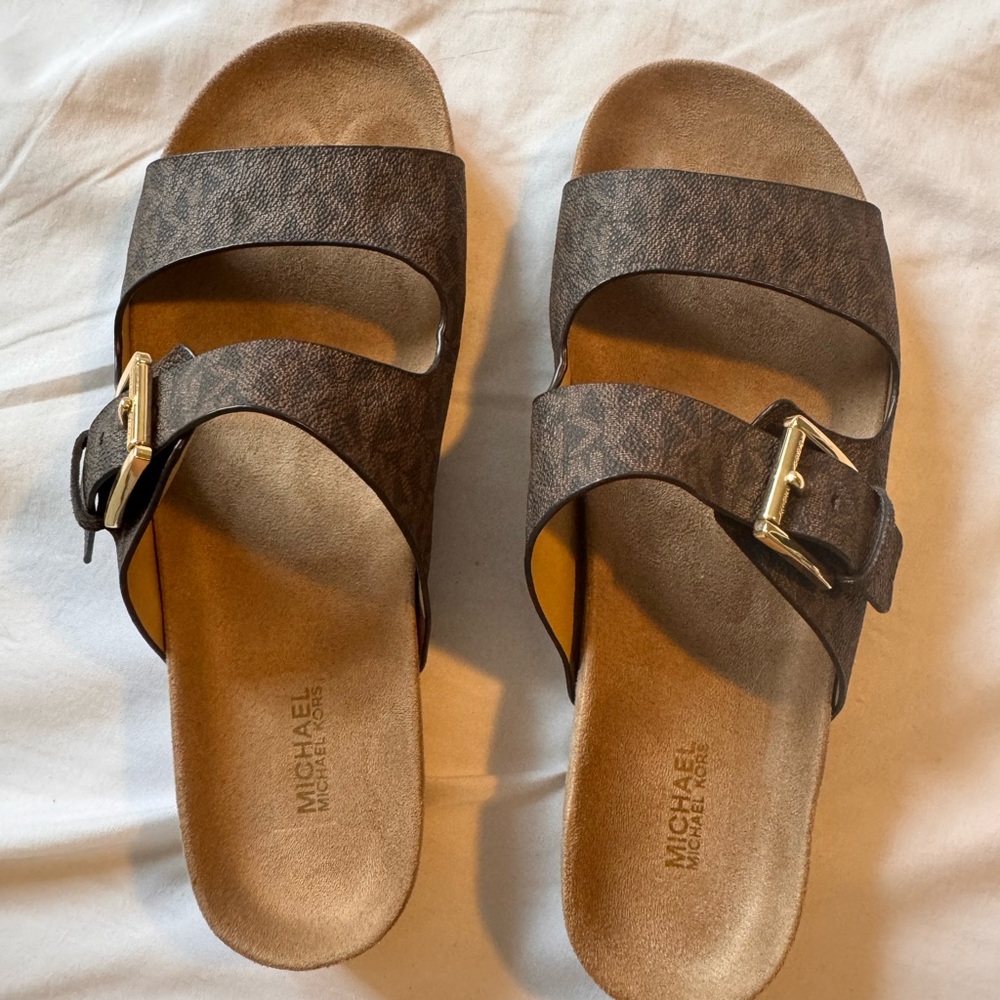 Michael Kors Brown Slide Sandals